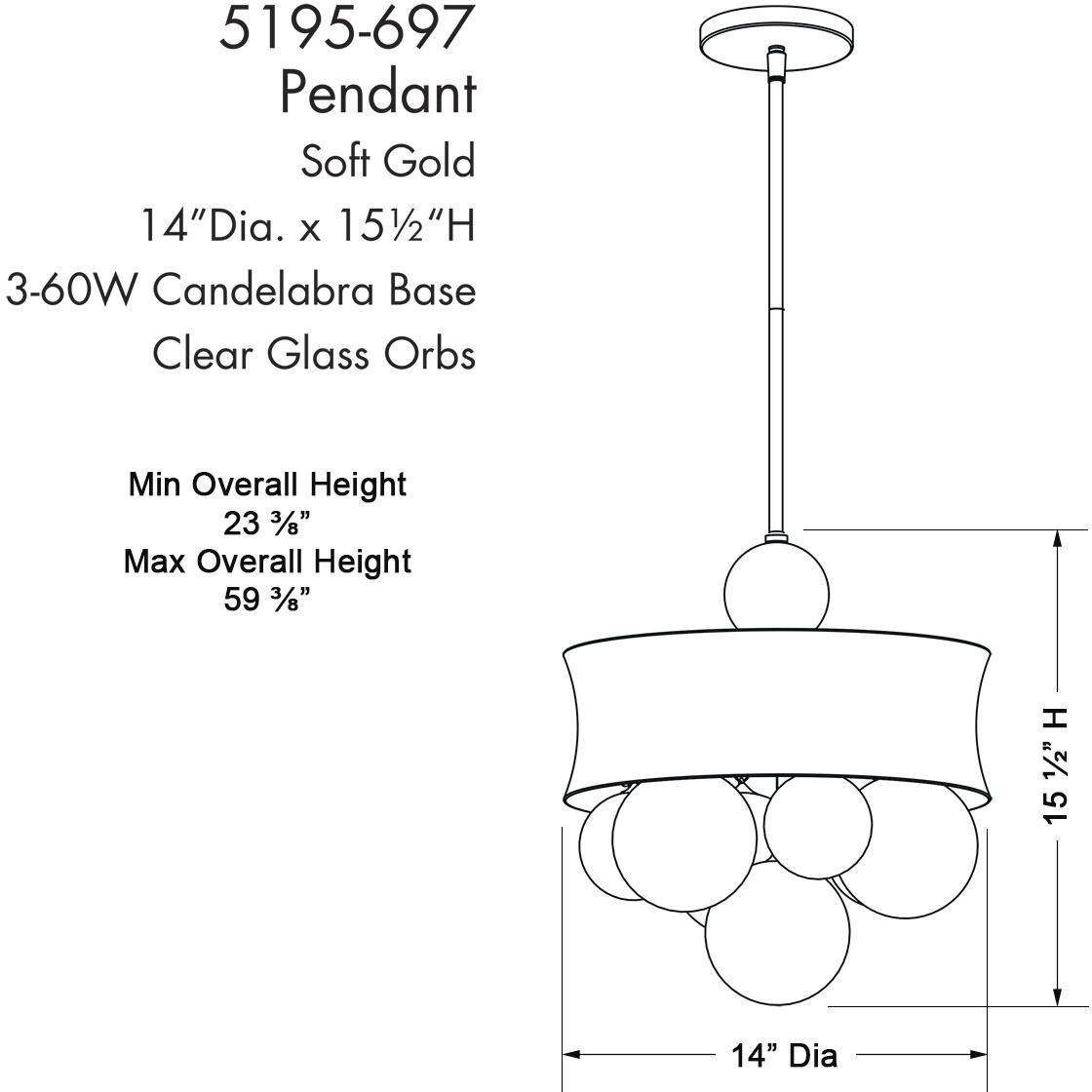 Verdi Square 3 Light 14 inch Soft Gold With Gold Leaf Convertible Pendant Ceiling Light